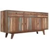 VidaXL Buffet Bois Massif Vintage 145 X 40 X 75 Cm - Brun