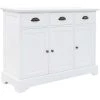 VidaXL Buffet Avec 3 Portes MDF Et Bois De Pin 105 X 35 X 77,5 Cm - Blanc