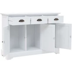 VidaXL Buffet Avec 3 Portes MDF Et Bois De Pin 105 X 35 X 77,5 Cm - Blanc -Buffet et enfilade Soldes 10259887 5