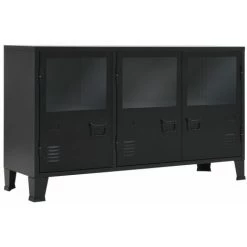 VidaXL Buffet Métal De Style Industriel 120 X 35 X 70 Cm Noir - Noir