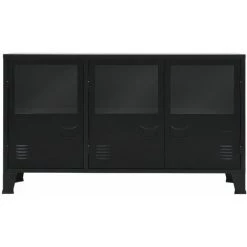 VidaXL Buffet Métal De Style Industriel 120 X 35 X 70 Cm Noir - Noir -Buffet et enfilade Soldes 10259969 3