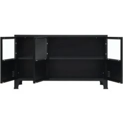 VidaXL Buffet Métal De Style Industriel 120 X 35 X 70 Cm Noir - Noir -Buffet et enfilade Soldes 10259969 4