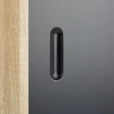 Relaxdays Commode Retro Design En Bois Et Métal Années 60 Sideboard Meuble Rangement Scandinave HxlxP: 70 X 80 X 40 Cm, Noir Blanc 5 Relaxdays Commode Retro Design En Bois Et Métal Années 60 Sideboard Meuble Rangement Scandinave HxlxP: 70 X 80 X 40 Cm, Noir Blanc – Image 5