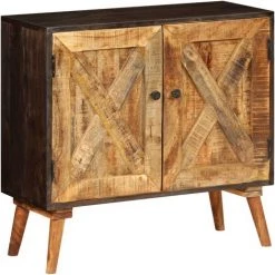 VidaXL Buffet Bois Massif De Manguier 85 X 30 X 75 Cm - Brun