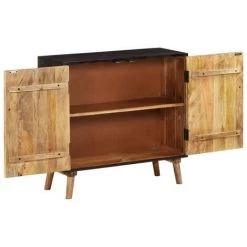 VidaXL Buffet Bois Massif De Manguier 85 X 30 X 75 Cm - Brun -Buffet et enfilade Soldes 10543677 3