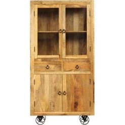 VidaXL Buffet Bois De Manguier Massif 95 X 45 X 185 Cm - Brun -Buffet et enfilade Soldes 11274440 3