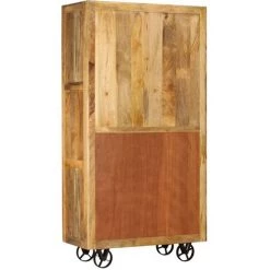 VidaXL Buffet Bois De Manguier Massif 95 X 45 X 185 Cm - Brun -Buffet et enfilade Soldes 11274440 5