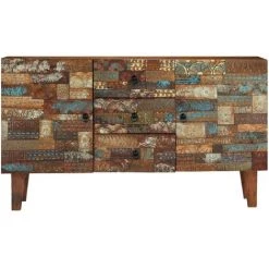 VidaXL Buffet Bois De Récupération Solide 140 X 40 X 80 Cm - Multicolore -Buffet et enfilade Soldes 11741687 3