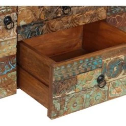 VidaXL Buffet Bois De Récupération Solide 140 X 40 X 80 Cm - Multicolore -Buffet et enfilade Soldes 11741687 5