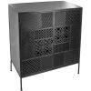 Buffet à 2 Portes Arabesque En Métal Coloris Noir - 80 X 40 X 91 Cm -PEGANE-