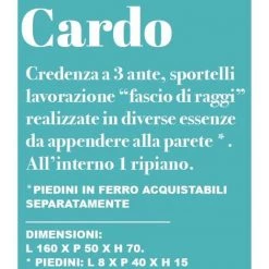 Buffet Mural Avec 3 Portes Incrustées Cm 160x50x70 Guarnieri Cardo - Legno -Buffet et enfilade Soldes 12359447 3