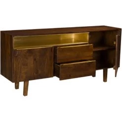 RENDEZ VOUS DéCO Buffet Taiko 2 Portes 2 Tiroirs - Marron -Buffet et enfilade Soldes 12672728 5
