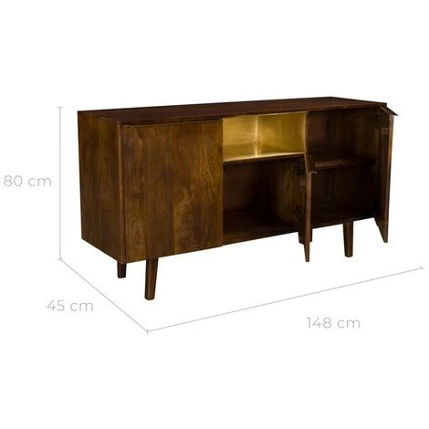 RENDEZ VOUS DéCO Buffet Taiko 3 Portes - Marron 3 RENDEZ VOUS DéCO Buffet Taiko 3 Portes - Marron – Image 3