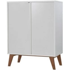 MILIBOO Buffet Scandinave Blanc Et Frêne 80cm MELKA - Blanc -Buffet et enfilade Soldes 13151116 4