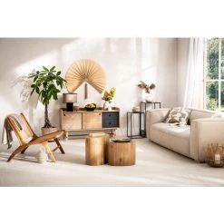 MILIBOO Buffet Scandi Japonais Chêne Et Gris Mat 2 Tiroirs JAPANSK - Bois Verni Mat -Buffet et enfilade Soldes 13151345 5