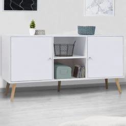 IDMARKET Buffet EFFIE Scandinave 2 Portes Bois Blanc