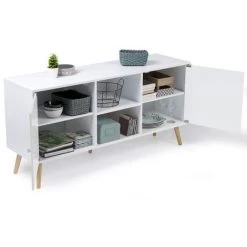 IDMARKET Buffet EFFIE Scandinave 2 Portes Bois Blanc -Buffet et enfilade Soldes 13188201 4