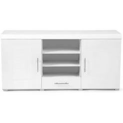 IDMARKET Buffet Bas Contemporain PORTLAND Laqué Blanc - Blanc 9 IDMARKET Buffet Bas Contemporain PORTLAND Laqué Blanc - Blanc -Buffet et enfilade Soldes 13200936 5