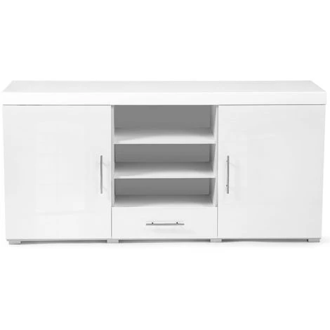IDMARKET Buffet Bas Contemporain PORTLAND Laqué Blanc - Blanc 5 IDMARKET Buffet Bas Contemporain PORTLAND Laqué Blanc - Blanc – Image 5