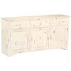 Buffet Bois De Manguier Massif 160x40x80 Cm Blanc VidaXL