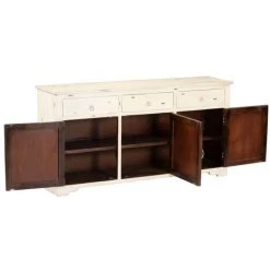 Buffet Bois De Manguier Massif 160x40x80 Cm Blanc VidaXL 9 Buffet Bois De Manguier Massif 160x40x80 Cm Blanc VidaXL -Buffet et enfilade Soldes 13224621 5