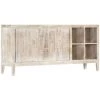 VidaXL Buffet 160 X 40 X 76 Cm Bois Massif De Manguier - Blanc