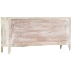 VidaXL Buffet 160 X 40 X 76 Cm Bois Massif De Manguier - Blanc -Buffet et enfilade Soldes 13249702 3