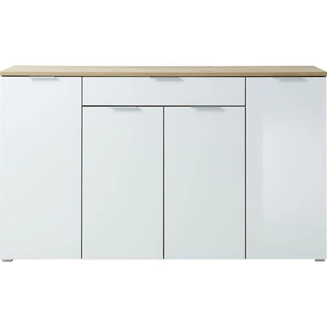 Buffet Coloris Chêne-Navarra Repro/Blanc - Dim : 179 X 105 X 40 Cm -PEGANE- 1 Buffet Coloris Chêne-Navarra Repro/Blanc - Dim : 179 X 105 X 40 Cm -PEGANE-