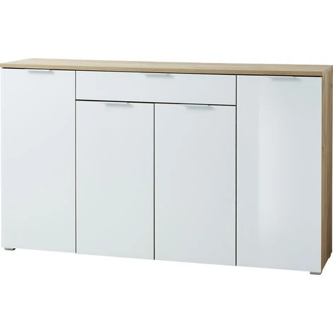 Buffet Coloris Chêne-Navarra Repro/Blanc - Dim : 179 X 105 X 40 Cm -PEGANE- 2 Buffet Coloris Chêne-Navarra Repro/Blanc - Dim : 179 X 105 X 40 Cm -PEGANE- – Image 2