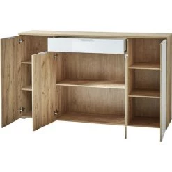 Buffet Coloris Chêne-Navarra Repro/Blanc - Dim : 179 X 105 X 40 Cm -PEGANE- 5 Buffet Coloris Chêne-Navarra Repro/Blanc - Dim : 179 X 105 X 40 Cm -PEGANE- -Buffet et enfilade Soldes 13388748 3