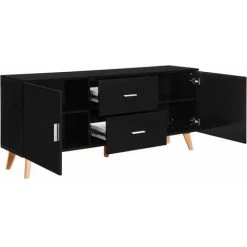VidaXL Buffet 160x40x70 Cm MDF Noir - Noir -Buffet et enfilade Soldes 13496397 3