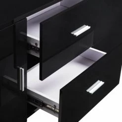 VidaXL Buffet 160x40x70 Cm MDF Noir - Noir -Buffet et enfilade Soldes 13496397 5