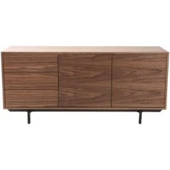 MILIBOO Buffet Design Vintage 160 Cm Noyer MANNY - Noyer / Noir