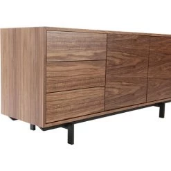 MILIBOO Buffet Design Vintage 160 Cm Noyer MANNY - Noyer / Noir -Buffet et enfilade Soldes 13526406 4