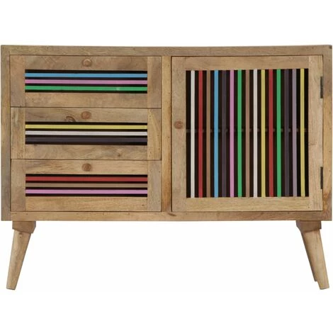 VidaXL Buffet Bois De Manguier Massif 100x30x75 Cm - Brun 2 VidaXL Buffet Bois De Manguier Massif 100x30x75 Cm - Brun – Image 2