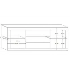 AZURA HOME DESIGN Buffet BASIC 210cm Blanc - Blanc -Buffet et enfilade Soldes 1362942 3