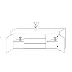 AZURA HOME DESIGN Buffet BASIC 210cm Blanc - Blanc -Buffet et enfilade Soldes 1362942 4