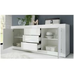 AZURA HOME DESIGN Buffet BASIC 210cm Blanc - Blanc -Buffet et enfilade Soldes 1362942 5