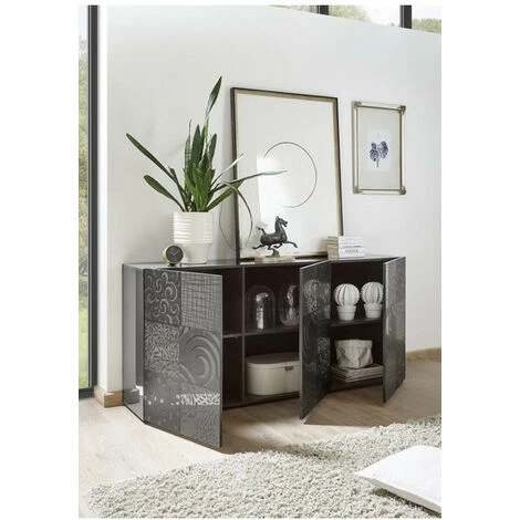 AZURA HOME DESIGN Buffet 3 Portes MIREL Anthracite 2 AZURA HOME DESIGN Buffet 3 Portes MIREL Anthracite – Image 2