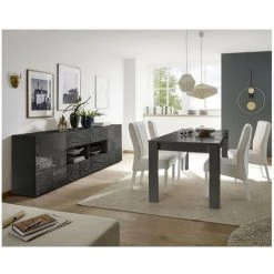AZURA HOME DESIGN Buffet MIREL Anthracite 2 Portes 4 Tiroirs 241cm