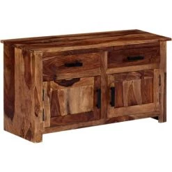VidaXL Buffet 100 X 30 X 50 Cm Bois Massif De Sesham - Brun -Buffet et enfilade Soldes 13804038 2