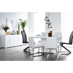 MILIBOO Buffet Design Blanc Laqué 2 Portes 3 Tiroirs TED - Blanc Laqué -Buffet et enfilade Soldes 14063214 5
