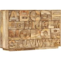 VidaXL Meuble Alphabétique Avec 6 Tiroirs 120x35x79 Cm Manguier Massif - Brun