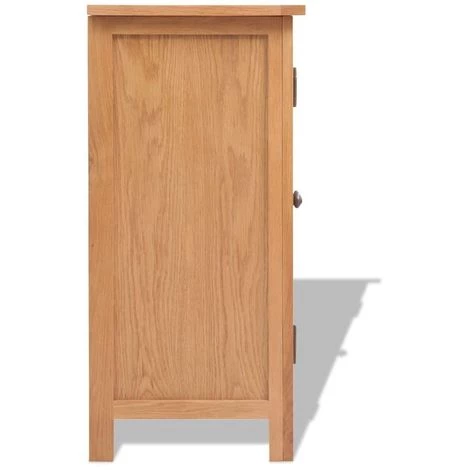 VIDAXL Buffet 70 X 35 X 75 Cm Chêne Massif Marron - Brun 3 VIDAXL Buffet 70 X 35 X 75 Cm Chêne Massif Marron - Brun – Image 3