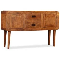 VIDAXL Buffet Bois Massif Avec Finition En Bois De Sesham 120x30x75 Cm - Brun -Buffet et enfilade Soldes 14077144 5