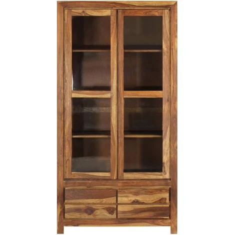 VIDAXL Buffet Bois De Sesham Massif 90 X 40 X 175 Cm - Brun - Armoires Et Meubles De Rangement - Buffets Et Bahuts - Brun - Brun 3 VIDAXL Buffet Bois De Sesham Massif 90 X 40 X 175 Cm - Brun - Armoires Et Meubles De Rangement - Buffets Et Bahuts - Brun - Brun – Image 3