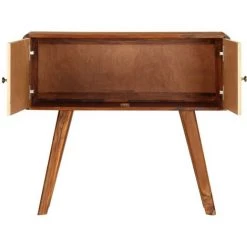 VIDAXL Buffet Bois De Sesham Solide Imprimé Doré 90 X 30 X 77 Cm - Armoires Et Meubles De Rangement - Buffets Et Bahuts - Brun - Brun -Buffet et enfilade Soldes 14077910 5