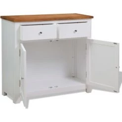 VIDAXL Buffet 90 X 33,5 X 83 Cm Bois De Chêne - Blanc - Armoires Et Meubles De Rangement - Buffets Et Bahuts - Blanc - Blanc 6 VIDAXL Buffet 90 X 33,5 X 83 Cm Bois De Chêne - Blanc - Armoires Et Meubles De Rangement - Buffets Et Bahuts - Blanc - Blanc -Buffet et enfilade Soldes 14078192 2