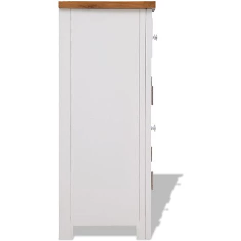 VIDAXL Buffet 90 X 33,5 X 83 Cm Bois De Chêne - Blanc - Armoires Et Meubles De Rangement - Buffets Et Bahuts - Blanc - Blanc 4 VIDAXL Buffet 90 X 33,5 X 83 Cm Bois De Chêne - Blanc - Armoires Et Meubles De Rangement - Buffets Et Bahuts - Blanc - Blanc – Image 4