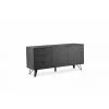 MEUBLETMOI Buffet 2 Portes 3 Tiroirs En Bois Gris Anthracite - ONYX - Gris Anthracite